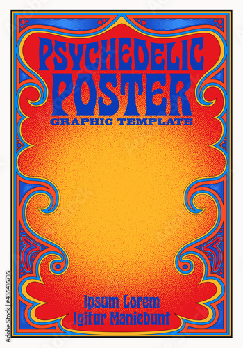Fotobehang A poster template with a retro psychedelic vibe