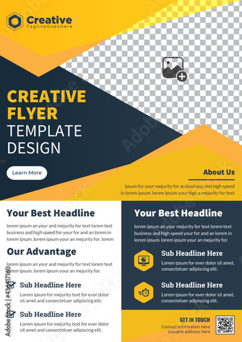 Modern And Creative brochure design, cover layout, annual report, poster, corporate flyer A4 size Template Design