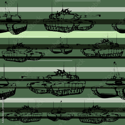 M 1 Abrams Tanks Seamless Pattern