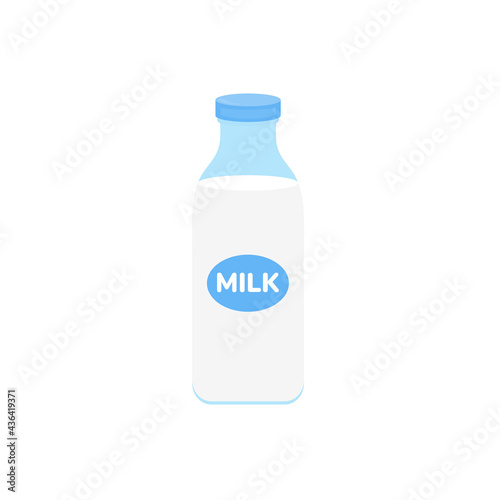 milk packing, glass of milk on white,dairy products background. Icon,Vector,illustration cartoon style.