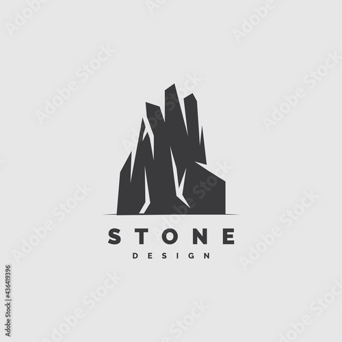 Stone logo design illustration vector template
