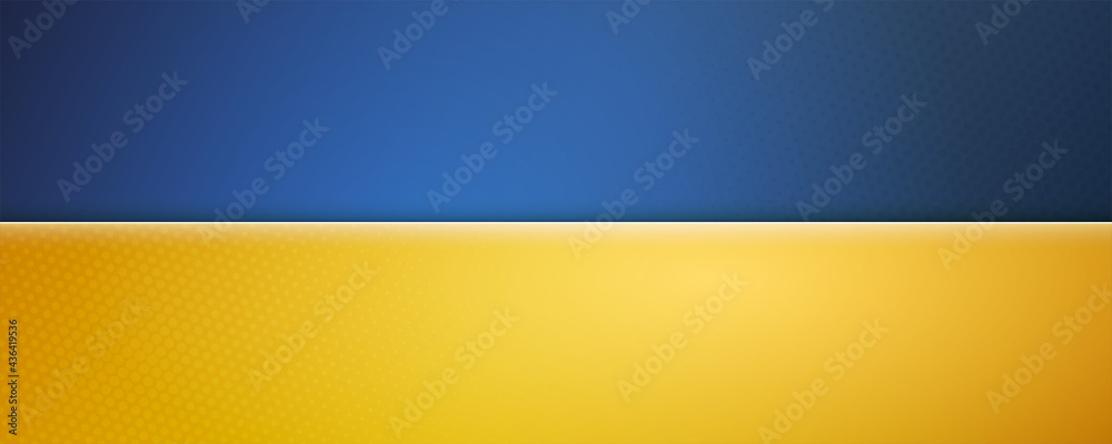 Blue-Yellow background divided into two parts by horizontal line. Vector 3d illustration Blue-Yellow background divided into two parts by horizontal line. Vector 3d illustration