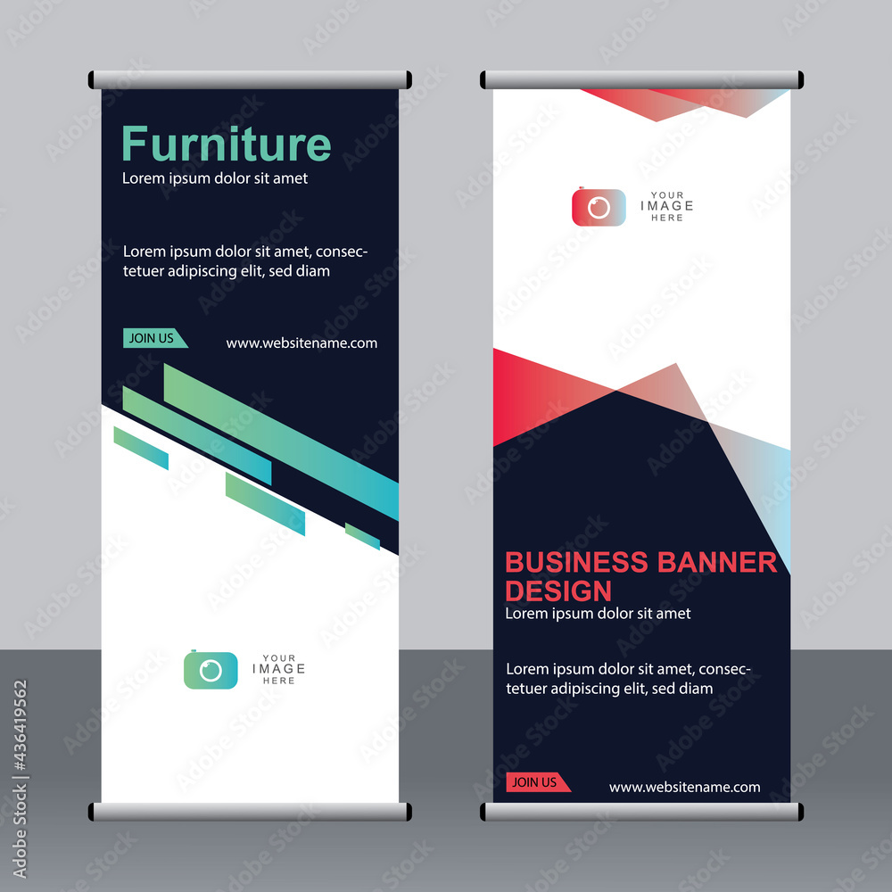 Business banner roll up set, standee banner template, Modern banner. Business banner roll up set, standee banner template, Modern banner.