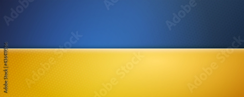 Blue-Yellow background divided into two parts by horizontal line. Vector 3d illustration