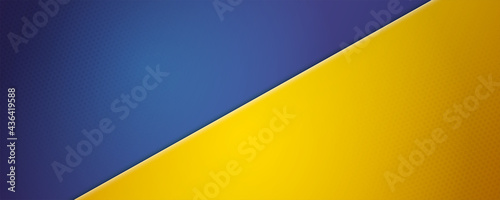 Blue-Yellow background. Vector 3d illustration. Background divided into two colors by diagonal.
