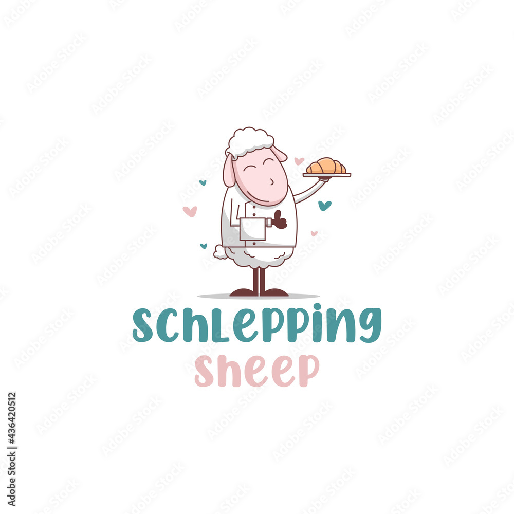 chef sheep icon logo design, vector illustration chef sheep icon logo design, vector illustration