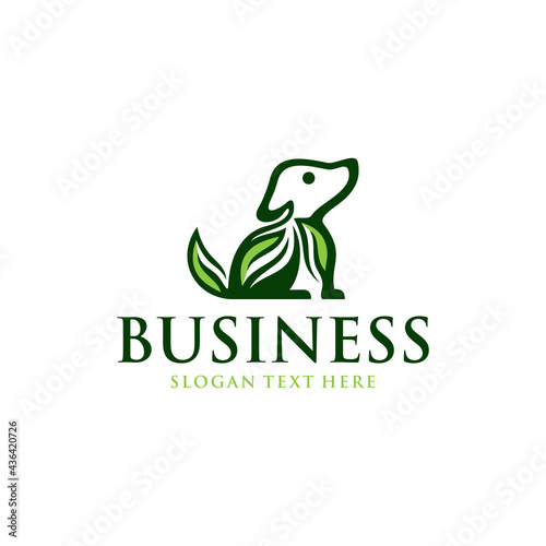 Nature Dog Leaf Logo Design