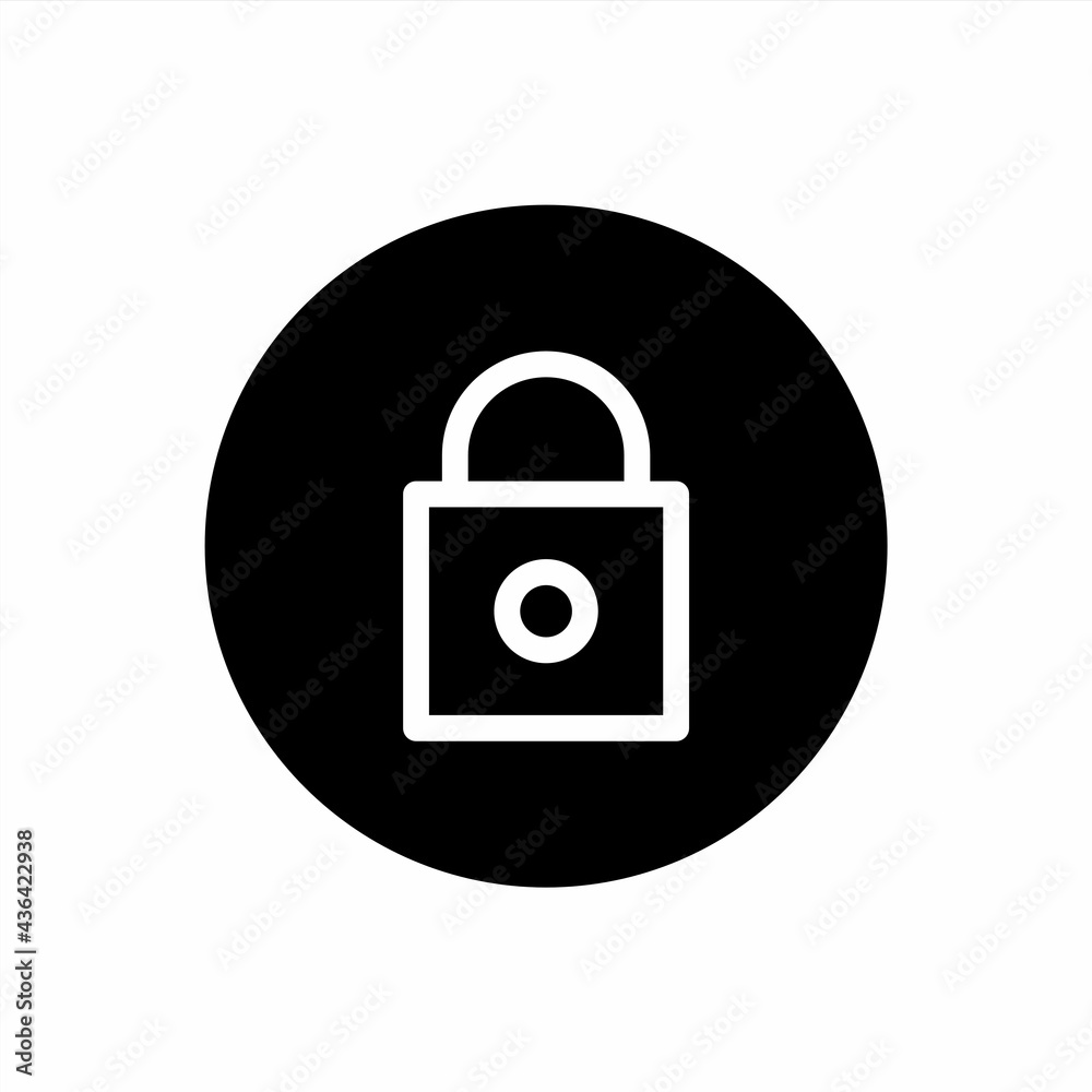 Padlock rounded icon filled style Padlock rounded icon filled style