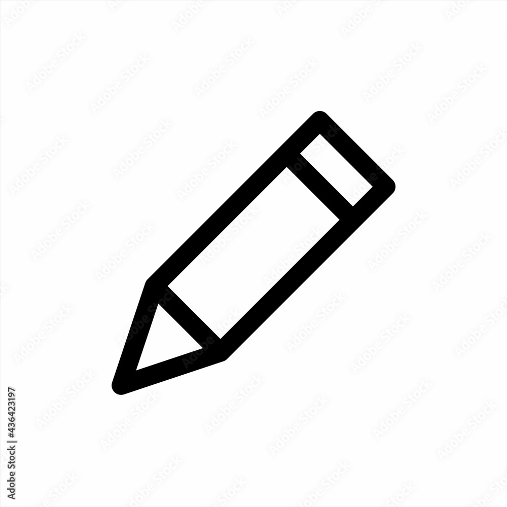 Pencil icon with line style Pencil icon with line style