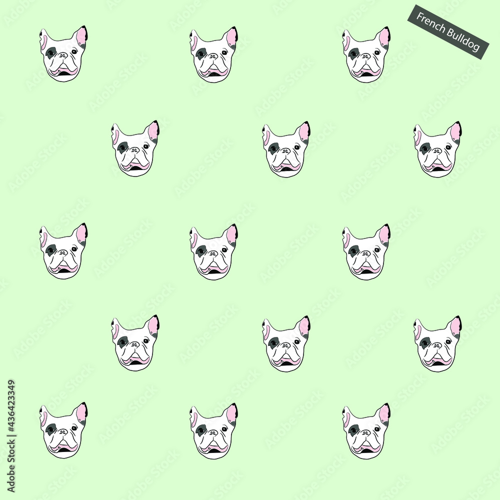 seamless pattern with dog , face frenchbulldog seamless pattern with dog , face frenchbulldog