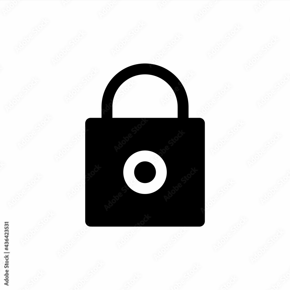 Padlock icon with glyph style Padlock icon with glyph style