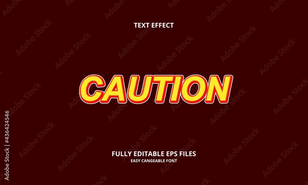 Editable text effect caution title style Editable text effect caution title style