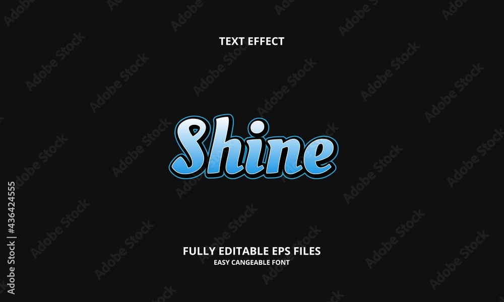 Editable text effect shine title style