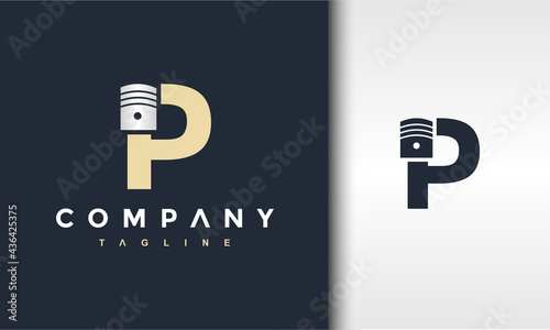 letter P piston logo