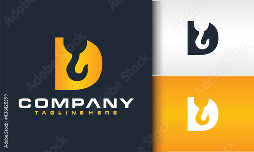 letter D crane logo