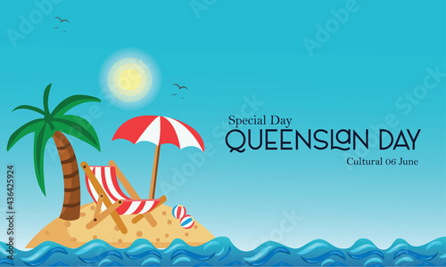 Queensland Day. summer beach background