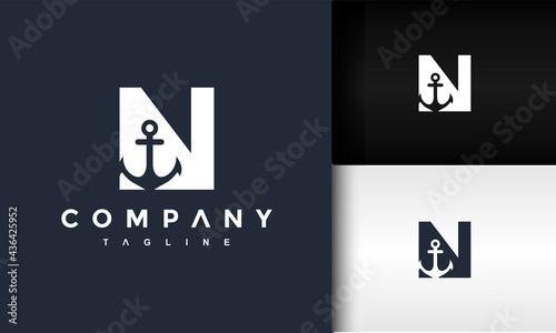 letter N anchor logo