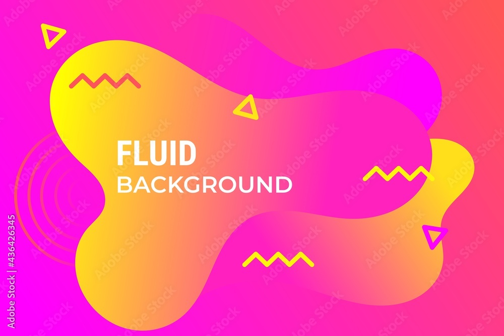 Fluid background with yellow, red and purple gradations with fluid writing