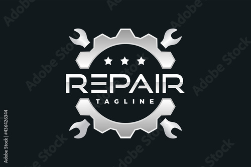 wrench gear emblem logo