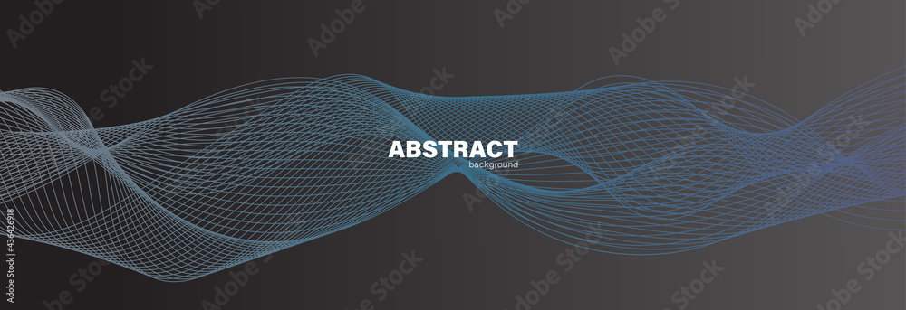 Black background and blue lines. Modern dark abstract vector texture