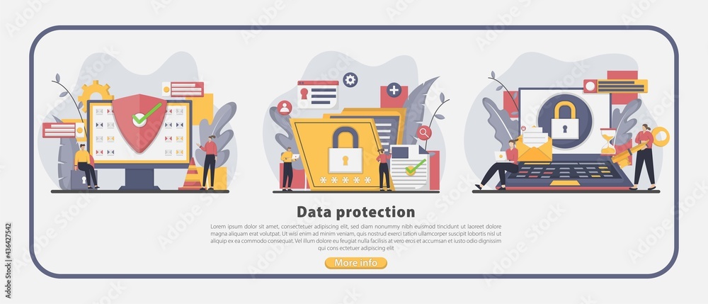Vector illustration safety and privacy concept