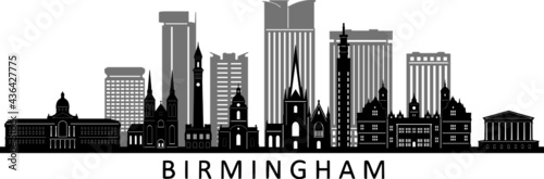 BIRMINGHAM England SKYLINE City Silhouette
