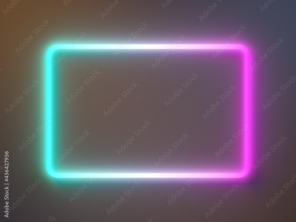 Abstract background. Neon light on wall with empty space for text. 3d render Abstract background. Neon light on wall with empty space for text. 3d render