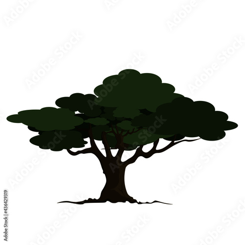 tree vector illustration file  for cartoon jungle or forest background