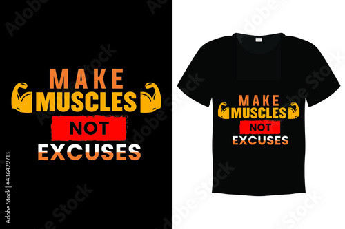 Gym T Shirt Design, Gym Typography Quote Design