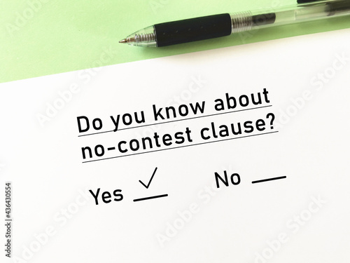 Foto Questionnaire about last will