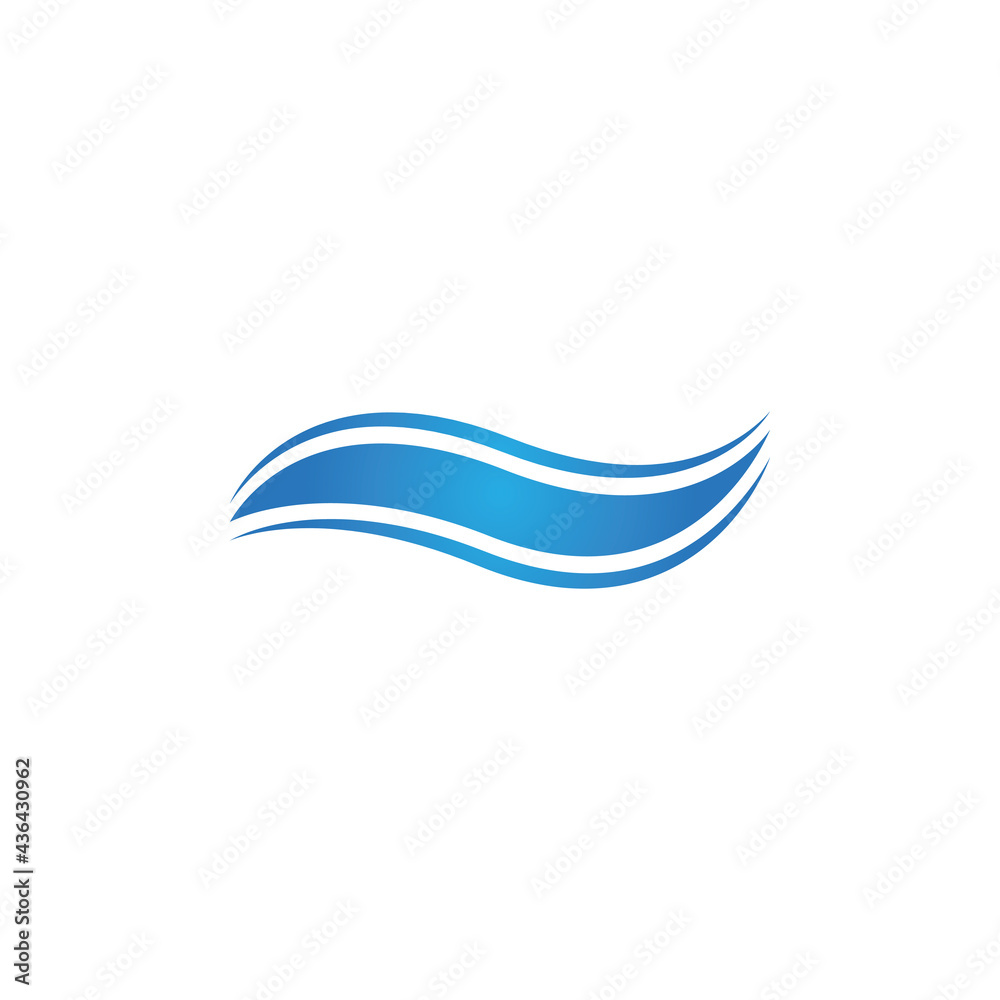 Fototapeta premium Water Wave Logo Template. vector icon illustration