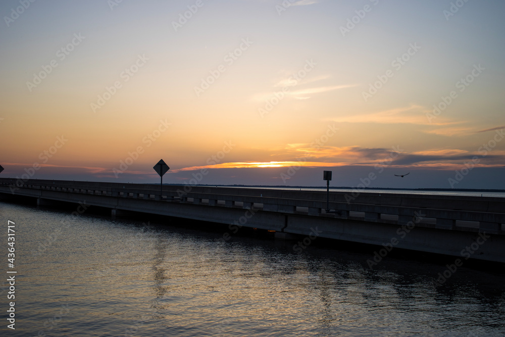 sunset at the bridge