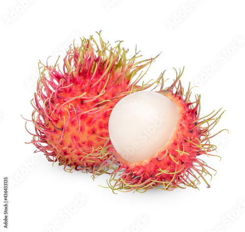 Fresh rambutan fruit isolated on white background photo
