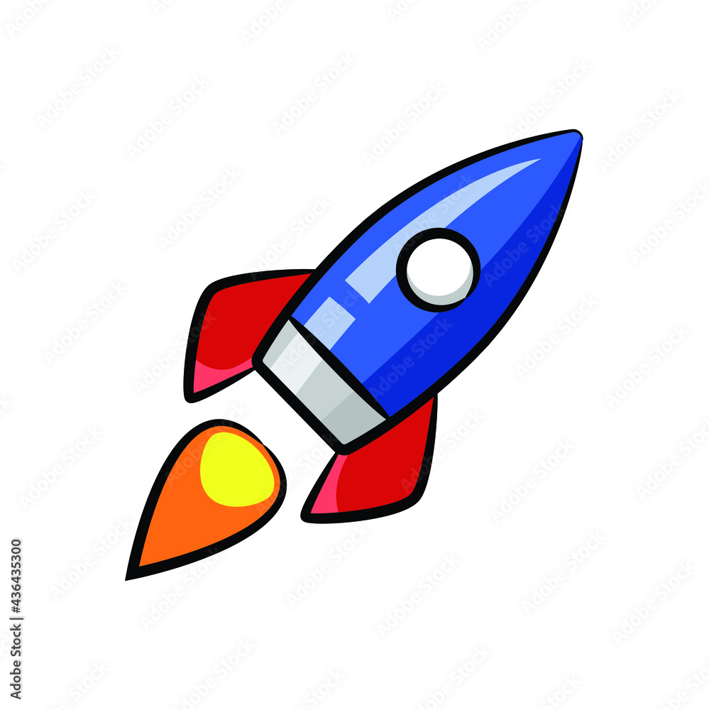 Spacecraft in drawing style isolated vector. Hand drawn object illustration for your presentation, teaching materials or others.