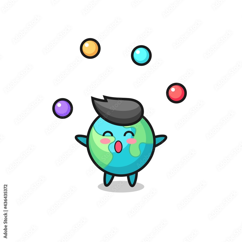 the earth circus cartoon juggling a ball the earth circus cartoon juggling a ball