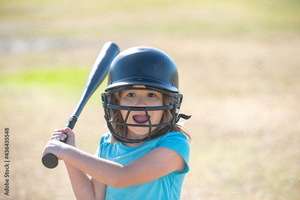Portrait of amazed baseball player wearing helmet and hold baseball bat. Portrait of amazed baseball player wearing helmet and hold baseball bat.