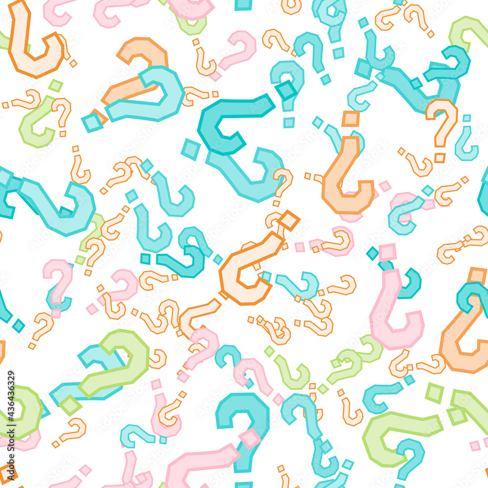 Quiz seamless pattern. Question marks, doubt, faq Quiz seamless pattern. Question marks, doubt, faq