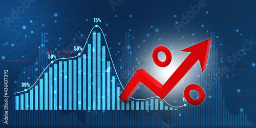 3d rendering Stock market online business concept. business Graph 