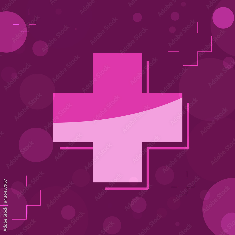 Obraz premium 2d rendering plus sign