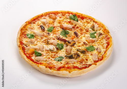 Italian traditional Pizza with seafood