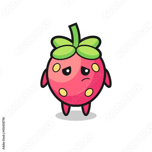 the lazy gesture of strawberry cartoon character