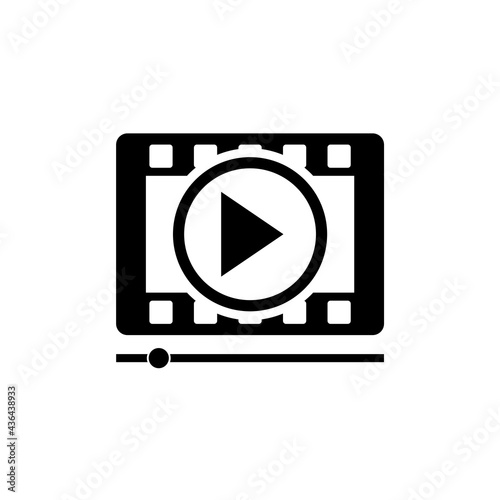 Video player icon isolated on white background