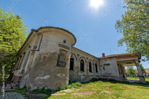 Obraz na plátně Bocar, Serbia - May 04, 2021: Hertelendi - Bajic Castle was built at the beginning of the 19th century in the style of classicism in the village Bocar