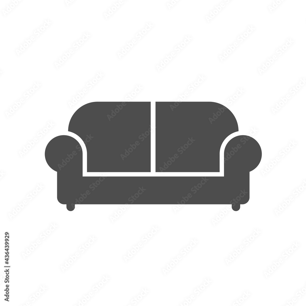 sofa silhouette vector icon isolated on white background. couch furniture icon for web, mobile apps, ui design and print sofa silhouette vector icon isolated on white background. couch furniture icon for web, mobile apps, ui design and print