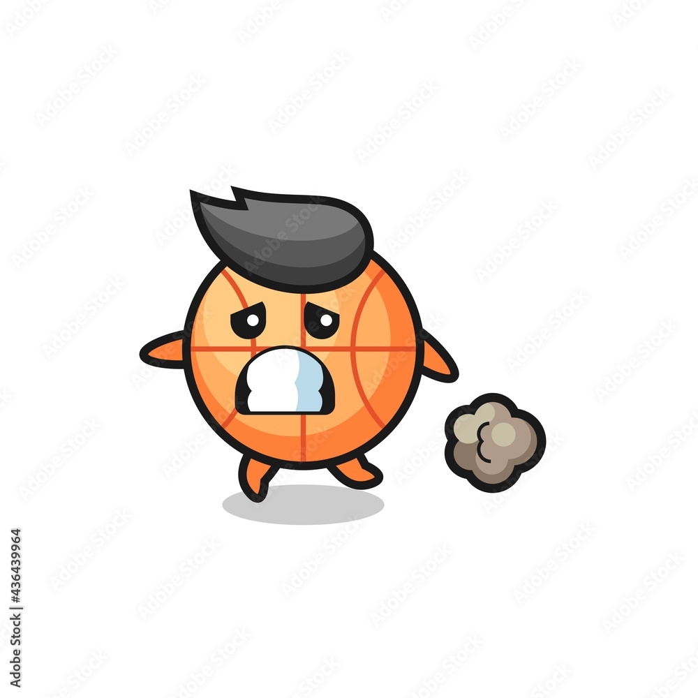 illustration of the basketball running in fear illustration of the basketball running in fear