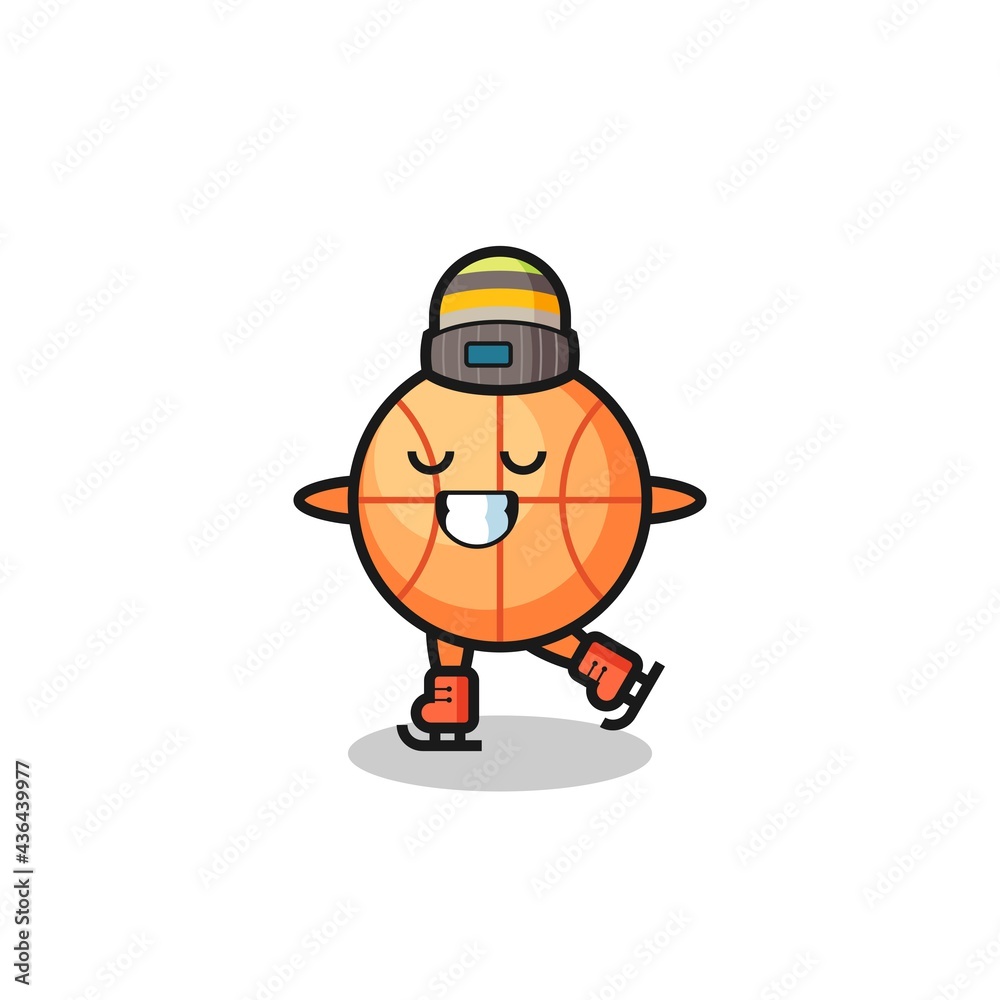 basketball cartoon as an ice skating player doing perform basketball cartoon as an ice skating player doing perform