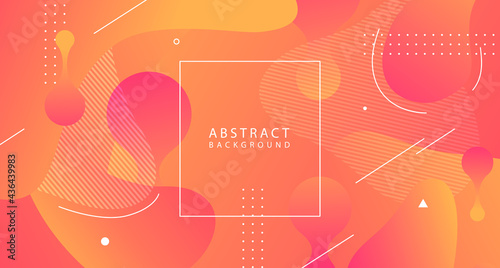 Modern fllow minimal abstract background with free geometric shapes. Memphis Vector illustration