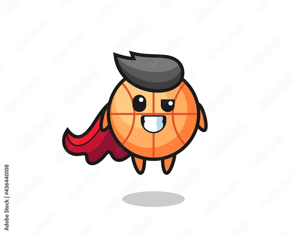 the cute basketball character as a flying superhero the cute basketball character as a flying superhero