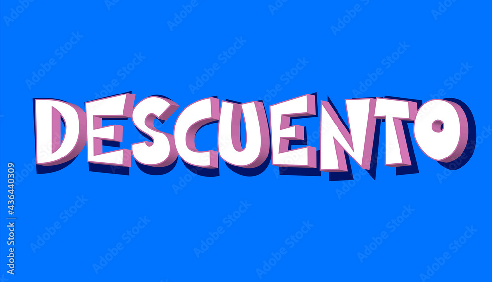 Lettering design of the Spanish word Descuento