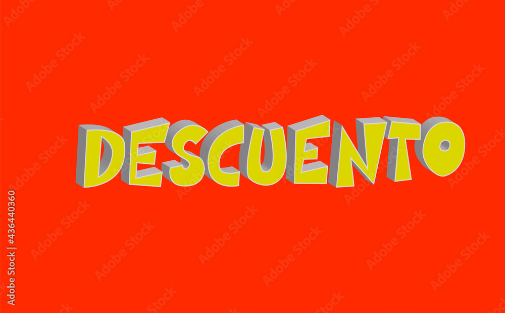 Lettering design of the Spanish word Descuento